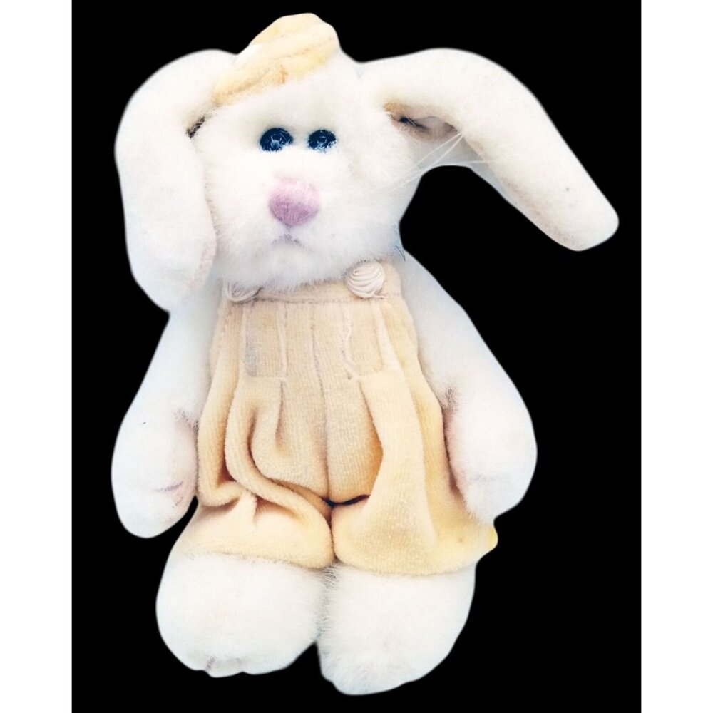 Boyds Bears Libby Lapinette White Bunny Plush Hat Jumper 6 Inch Animal Spring